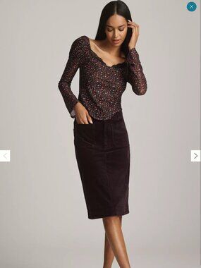 Maeve by Anthropologist Colette Corduroy Skirt 1X